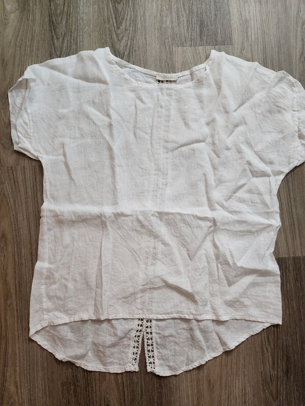 White Crochet-Trim Women's Tunic Top